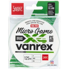 Леска плетёная Lucky John Vanrex Micro Game х4 Braid Fluo Green 125 м